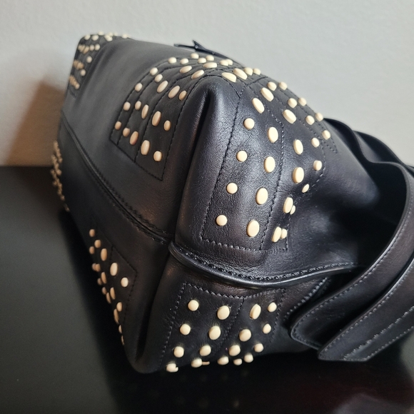 TODS Wave Gommini Black Leather Satchel - Picture 10 of 16